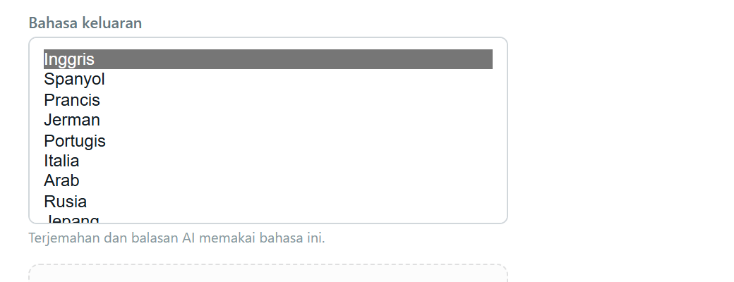 Bahasa keluaran