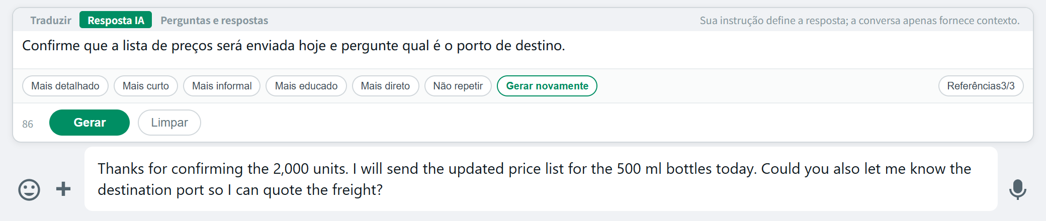 Respostas com IA