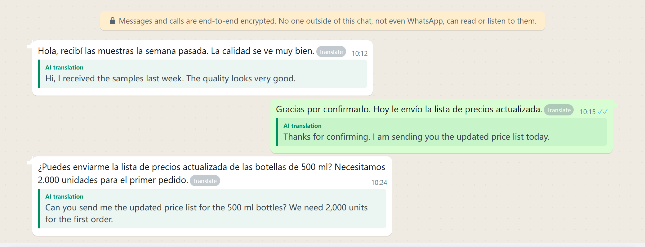 Context-aware translation in YaoAI Whats